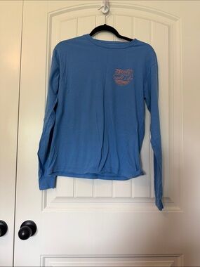 Salt Life Blue Long Sleeve Tee with Coral Pocket Graphic
